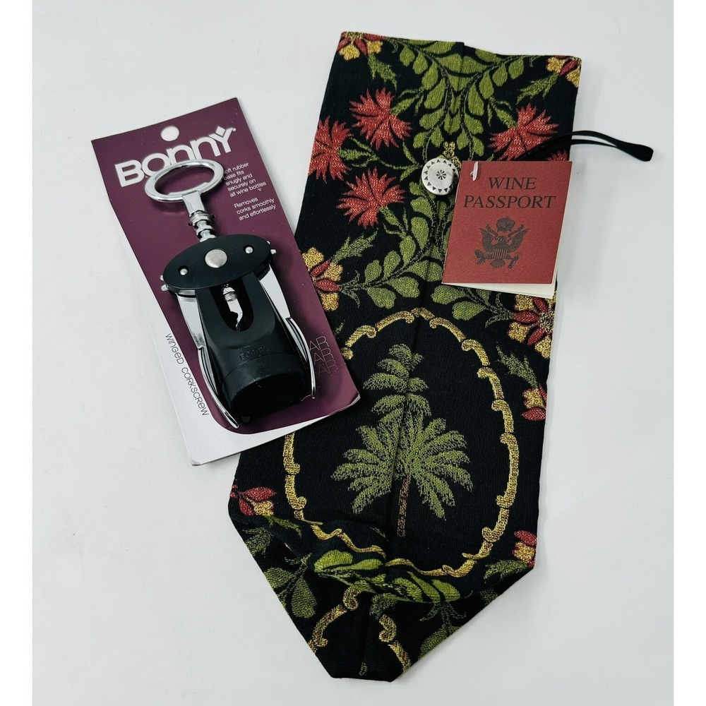 Wine Bottle Bag Cover, Gift Bag Fabric Reusable -‎ Wine Passport Booklet, Opener